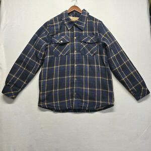 Centro Men's Blue Plaid Sherpa Lined Flannel Shirt Jacket Size Large NWT